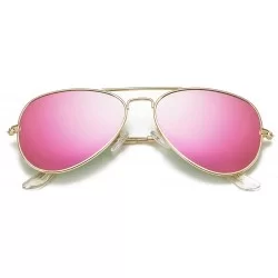 Oversized Classic Polarized Aviator Sunglasses for Men Women Mirrored UV400 Protection Lens Metal Frame - C918S680OG0 $26.55