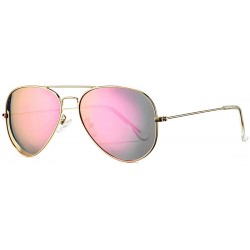 Oversized Classic Polarized Aviator Sunglasses for Men Women Mirrored UV400 Protection Lens Metal Frame - C918S680OG0 $9.57