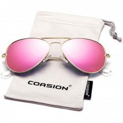 Oversized Classic Polarized Aviator Sunglasses for Men Women Mirrored UV400 Protection Lens Metal Frame - C918S680OG0 $9.57