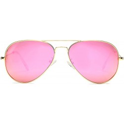 Oversized Classic Polarized Aviator Sunglasses for Men Women Mirrored UV400 Protection Lens Metal Frame - C918S680OG0 $9.57