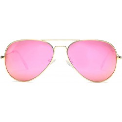 Oversized Classic Polarized Aviator Sunglasses for Men Women Mirrored UV400 Protection Lens Metal Frame - C918S680OG0 $9.57
