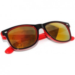 Sport Retro Vintage Two - Tone Sunglasses Mirror and Smoke Lens Yellow - Blue - Pink - Red-black - CI129Z7J41V $12.47