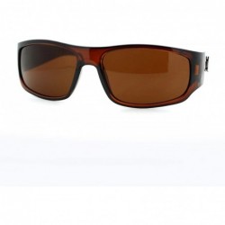 Rectangular UV400 Protection Mens Sunglasses Oval Rectangular Wrap Marijuana Leaf - Brown - CT11WP9AEO7 $18.75