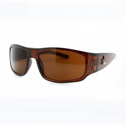 Rectangular UV400 Protection Mens Sunglasses Oval Rectangular Wrap Marijuana Leaf - Brown - CT11WP9AEO7 $10.11