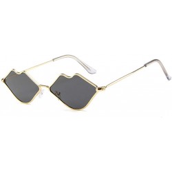 Wayfarer Lip Shape Retro Kiss Sunglasses Women Sun Glasses Alloy Mirror Sunglasses 100% UV400 Polarized Lenses - Gd007-2 - CI...