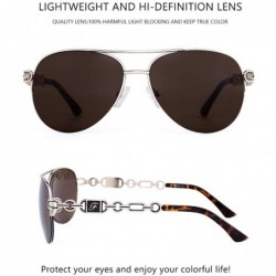 Rimless Aviator Sunglasses for Women Men Oversized Metal Frame UV400 Mirrored Sunglasses - Brown - C218TX57D79 $21.30