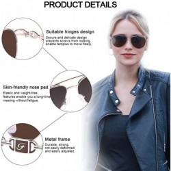 Rimless Aviator Sunglasses for Women Men Oversized Metal Frame UV400 Mirrored Sunglasses - Brown - C218TX57D79 $21.30