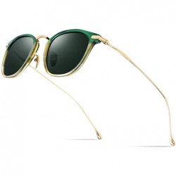 Square Women Acetate B Titanium Square Polarized Sunglasses for Men 839 - Green - C618NI76D8K $51.41