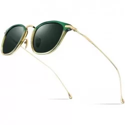 Square Women Acetate B Titanium Square Polarized Sunglasses for Men 839 - Green - C618NI76D8K $79.17