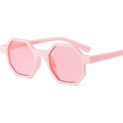 Goggle Women Sunglasses Sexy Vintage Small Frame Red 2018 Polygon Fashion - Pink - CB189XM4MXQ $9.87
