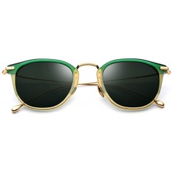 Square Women Acetate B Titanium Square Polarized Sunglasses for Men 839 - Green - C618NI76D8K $51.41