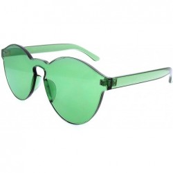 Round Fashion Womens Mens Clear Novelty Sunglasses UV400 Outdoor Frameless Eyewear - Green - CE18KIE4H87 $9.77