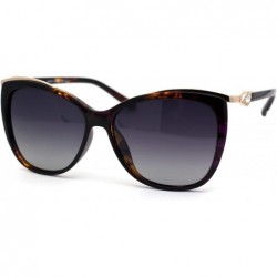 Cat Eye Womens CR39 Polarized Rhinestone Jewel Trim Cat Eye Sunglasses - Tortoise Smoke - C3192WYD3OG $22.93