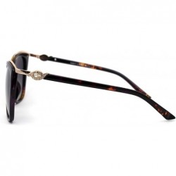 Cat Eye Womens CR39 Polarized Rhinestone Jewel Trim Cat Eye Sunglasses - Tortoise Smoke - C3192WYD3OG $10.22