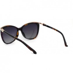 Cat Eye Womens CR39 Polarized Rhinestone Jewel Trim Cat Eye Sunglasses - Tortoise Smoke - C3192WYD3OG $10.22