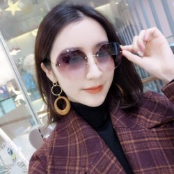 Round New Beach Round Sunglasses 2019 Fashion Retro Gradient Glasses (Gradient Brown) - Gradient Brown - CQ18RRKLSHQ $14.55