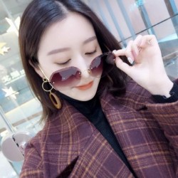 Round New Beach Round Sunglasses 2019 Fashion Retro Gradient Glasses (Gradient Brown) - Gradient Brown - CQ18RRKLSHQ $14.55