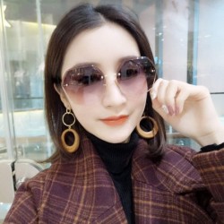 Round New Beach Round Sunglasses 2019 Fashion Retro Gradient Glasses (Gradient Brown) - Gradient Brown - CQ18RRKLSHQ $14.55