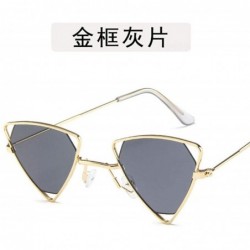 Aviator Triangle Women Sunglasses Vintage Design Luxury Cat Brand Red Lens Black Grey - Silver Green - CH18XQYM0E8 $8.52