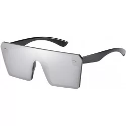 Square Oversized Square Sunglasses for Women Men Fashion Flat Top Frame UV Protection - G - CI1908OMUE4 $17.07