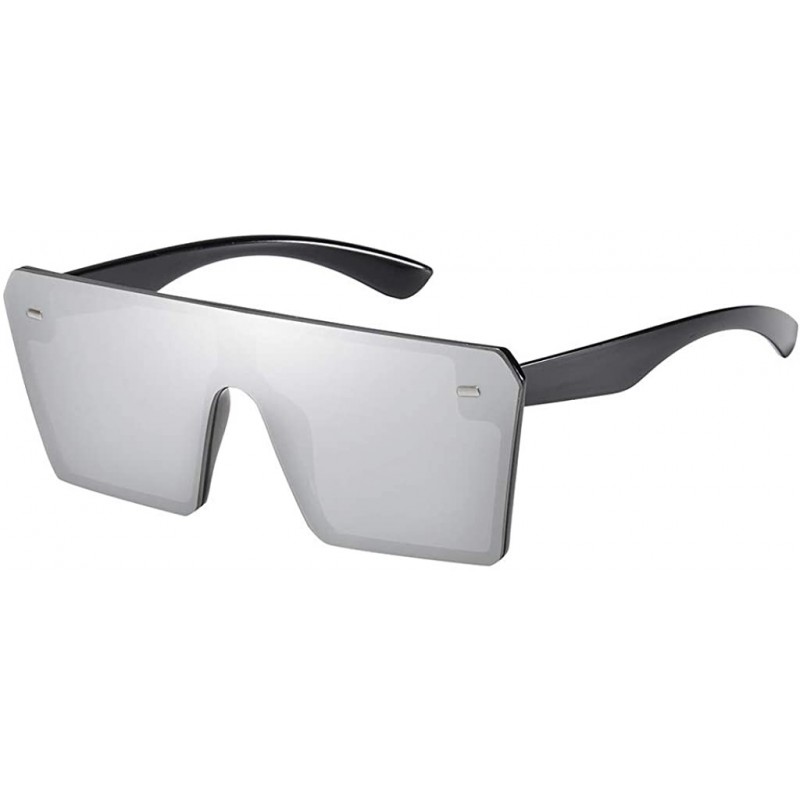 Square Oversized Square Sunglasses for Women Men Fashion Flat Top Frame UV Protection - G - CI1908OMUE4 $11.69