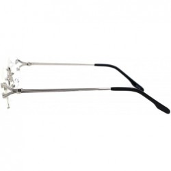 Oval Clear Lens Glasses Unisex Designer Fashion Oval Rimless Metal Frame - Silver - C4195I5X9H0 $9.00