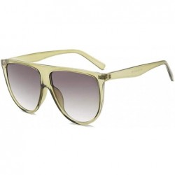 Square sunglasses woman vintage retro flat top Thin Shadow sun glasses square Pilot - C5-green-gray - CQ18WZUQ5NI $30.89