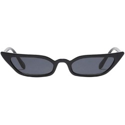 Sport Sun Glasses Retro Vintage Narrow Cat Eye Sunglasses for Women Clout Goggles Plastic Frame - Black - C718U7CCHC0 $9.20