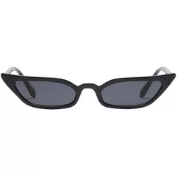 Sport Sun Glasses Retro Vintage Narrow Cat Eye Sunglasses for Women Clout Goggles Plastic Frame - Black - C718U7CCHC0 $16.83