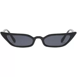 Sport Sun Glasses Retro Vintage Narrow Cat Eye Sunglasses for Women Clout Goggles Plastic Frame - Black - C718U7CCHC0 $9.20