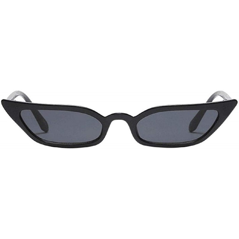 Sport Sun Glasses Retro Vintage Narrow Cat Eye Sunglasses for Women Clout Goggles Plastic Frame - Black - C718U7CCHC0 $9.20