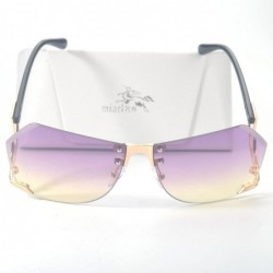 Oversized Vintage Oversized Women's Rimless Sunglasses Goggles UV400 Protrction With Case - Purple - CW185DXZ22K $7.97