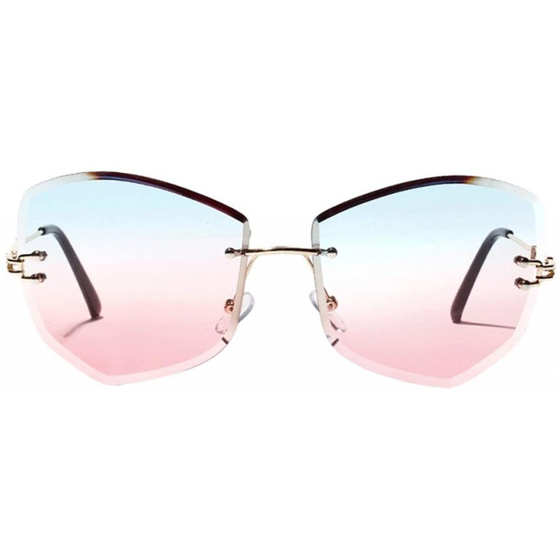 Cat Eye Cat Eye Diamond shaped Frameless Sun Glasses Casual Sunglasses 2019 Colored Lens Glasses - Style a - C218W7YYZ27 $10.93