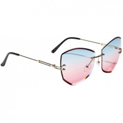 Cat Eye Cat Eye Diamond shaped Frameless Sun Glasses Casual Sunglasses 2019 Colored Lens Glasses - Style a - C218W7YYZ27 $10.93