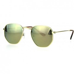 Rectangular OG 90s Gangster Rapper Rectangular Luxury Fashion Wire Metal Rim Sunglasses - Gold Peach - CX184M2NNNM $11.14