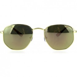 Rectangular OG 90s Gangster Rapper Rectangular Luxury Fashion Wire Metal Rim Sunglasses - Gold Peach - CX184M2NNNM $11.14