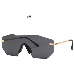 Rimless Rimless Women Sunglasses Mirrored Big Designer Sun Glasses Gothic - No 6 - CB18Y8ZN6H9 $32.71