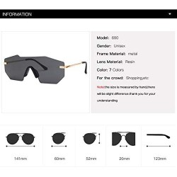 Rimless Rimless Women Sunglasses Mirrored Big Designer Sun Glasses Gothic - No 6 - CB18Y8ZN6H9 $32.71