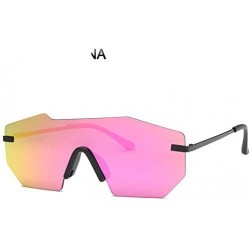 Rimless Rimless Women Sunglasses Mirrored Big Designer Sun Glasses Gothic - No 6 - CB18Y8ZN6H9 $32.71