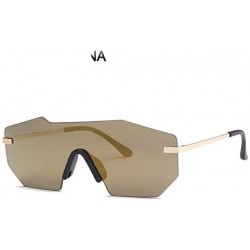 Rimless Rimless Women Sunglasses Mirrored Big Designer Sun Glasses Gothic - No 6 - CB18Y8ZN6H9 $32.71