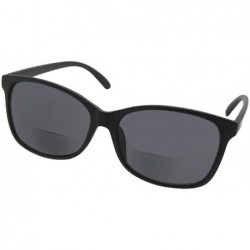 Square Vintage Retro Bifocal Sunglasses B115 - Flat Black Frame-gray Lenses - C918COWG0TD $29.29
