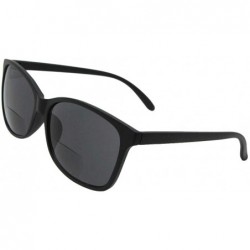 Square Vintage Retro Bifocal Sunglasses B115 - Flat Black Frame-gray Lenses - C918COWG0TD $12.67
