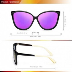 Round Sunglasses Polarized Protection Lightweight - Black Frame/Purple Lens - CF1900U6GER $18.50