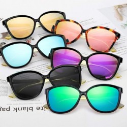 Round Sunglasses Polarized Protection Lightweight - Black Frame/Purple Lens - CF1900U6GER $18.50