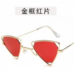 Aviator Triangle Women Sunglasses Vintage Design Luxury Cat Brand Red Lens Black Grey - Silver Green - CH18XQYM0E8 $8.52