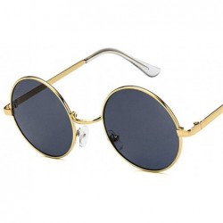 Round Fashion Vintage Sunglasses Luxury Glasses - Gold Gray - C7198G69W6C $15.59