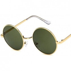 Round Fashion Vintage Sunglasses Luxury Glasses - Gold Gray - C7198G69W6C $15.59