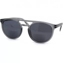 Round Flat Top Hipster Horn Rim Round Keyhole Bi-focal Reading Sunglasses 3.5 Grey Slate Black - C118X939M6Y $26.88