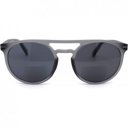 Round Flat Top Hipster Horn Rim Round Keyhole Bi-focal Reading Sunglasses 3.5 Grey Slate Black - C118X939M6Y $13.61