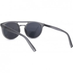 Round Flat Top Hipster Horn Rim Round Keyhole Bi-focal Reading Sunglasses 3.5 Grey Slate Black - C118X939M6Y $29.67
